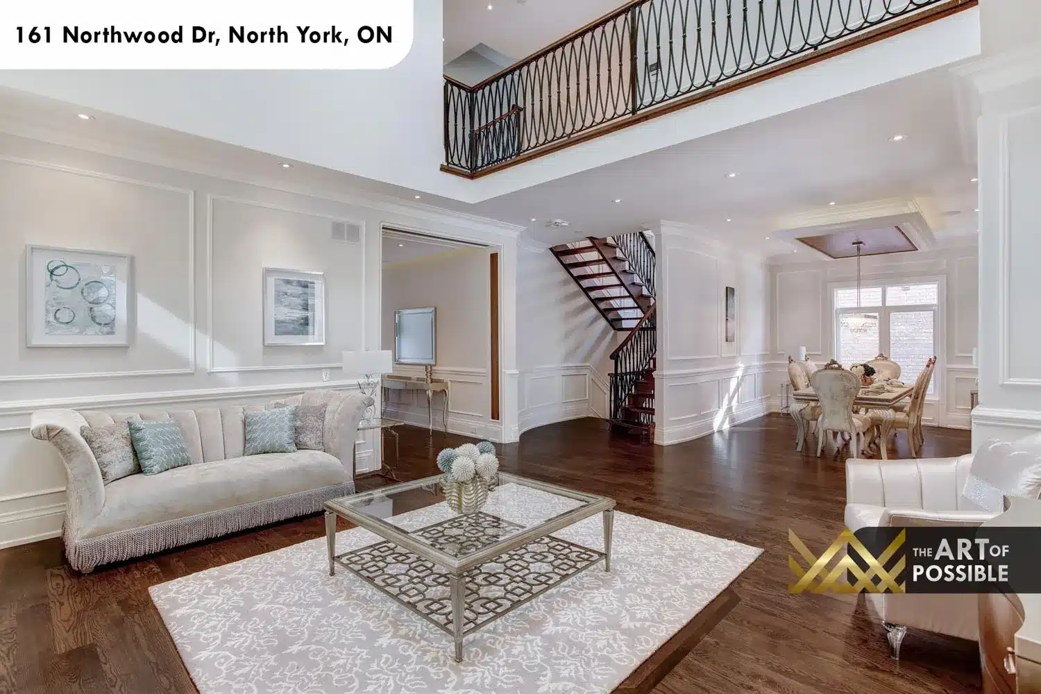 161 Northwood Dr North York living room open plan staircase dining room view