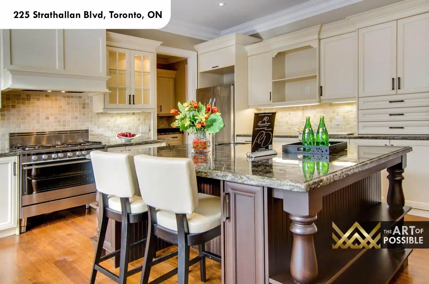 225 Strathallan Blvd Toronto - Kitchen island close-up with granite countertop