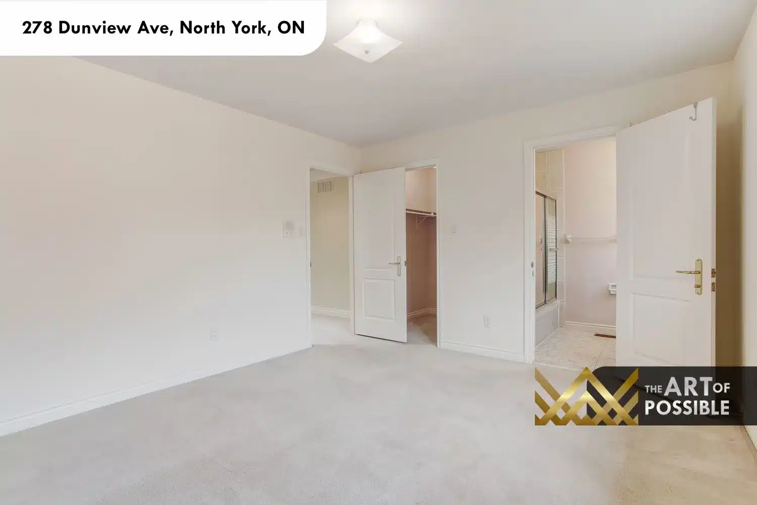 Secondary bedroom with walk-in closet and ensuite access