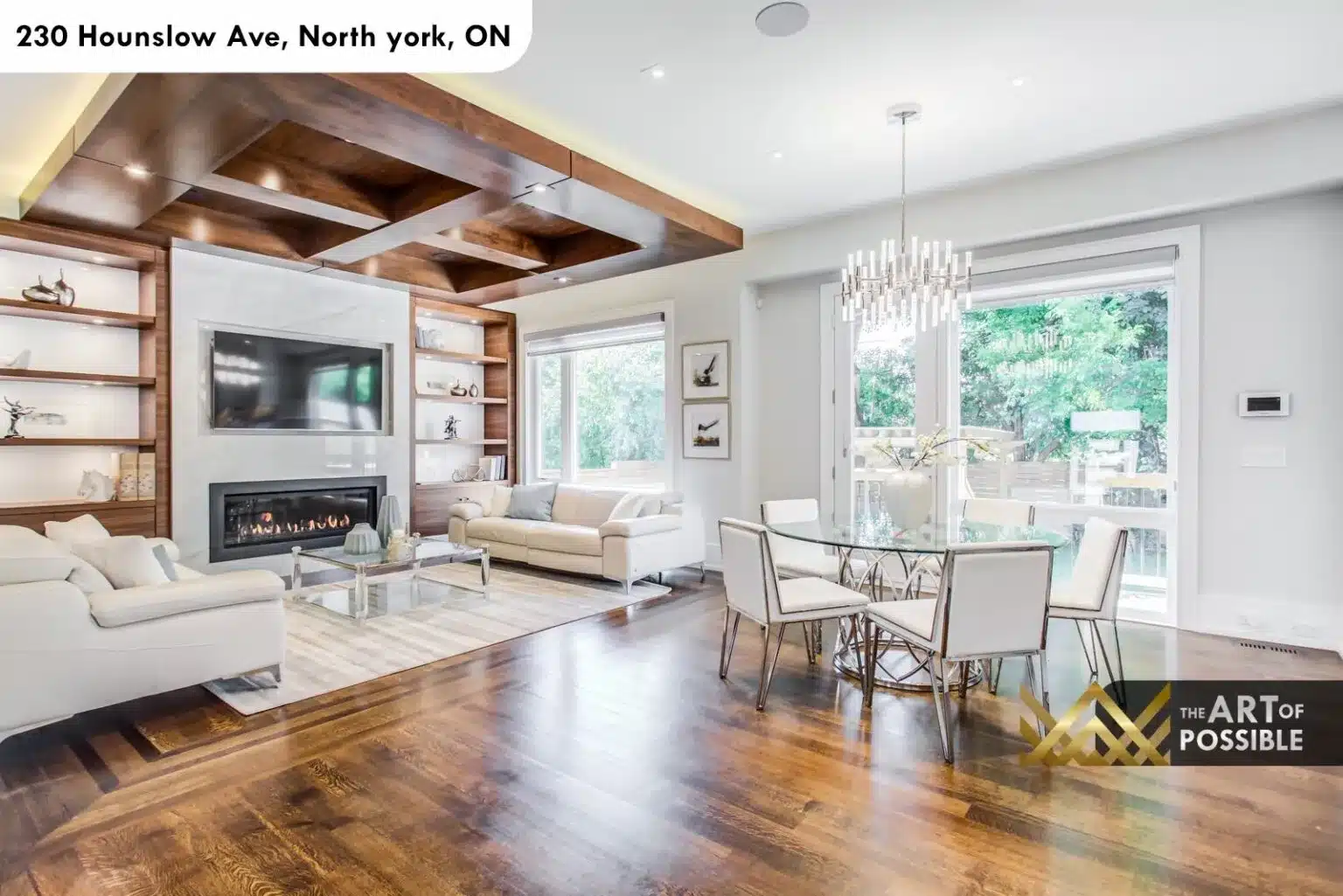 Family room and breakfast nook with sliding doors to the rear deck