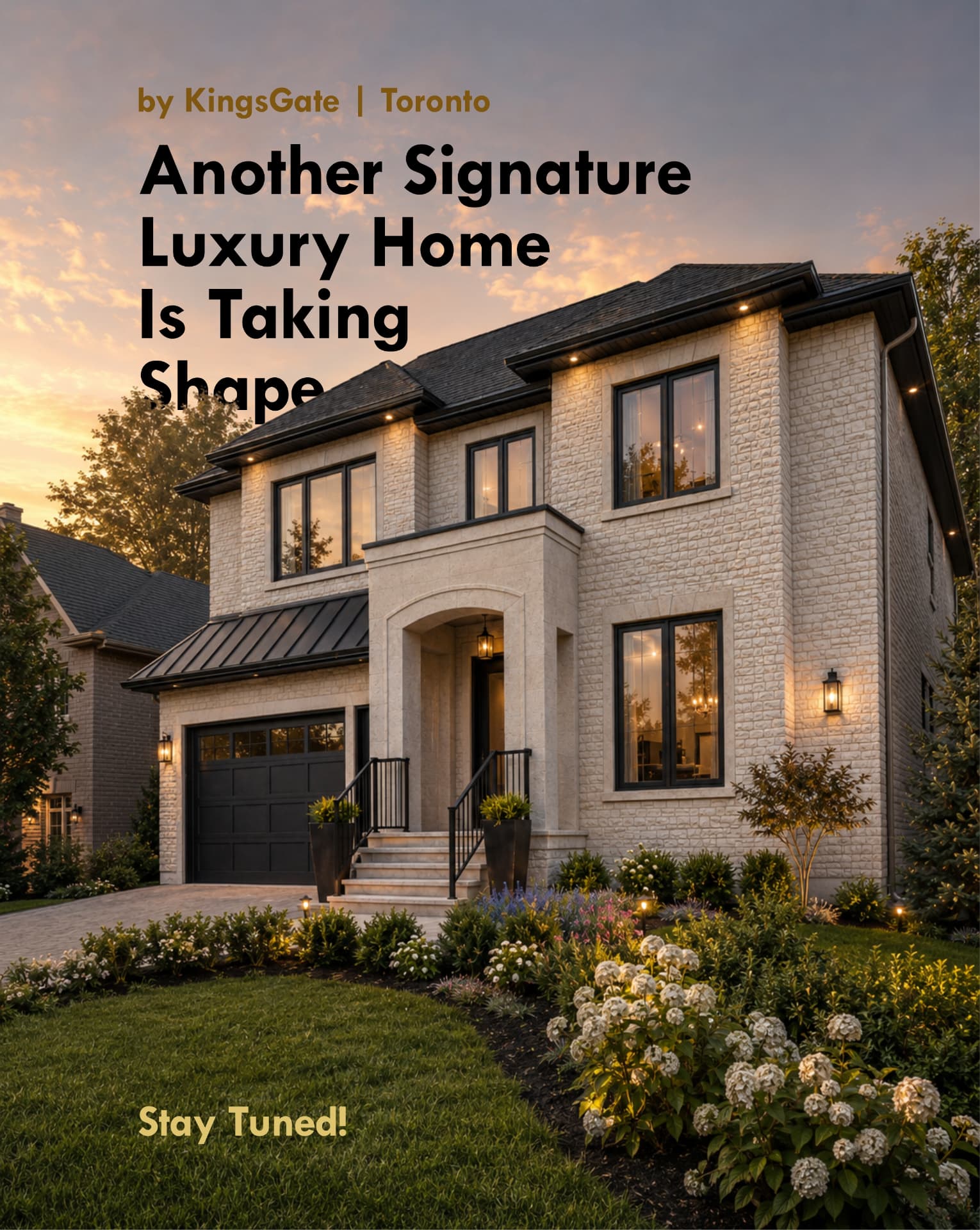 Another signature. Taking shape. KingsGate forthcoming custom home — Modern classic