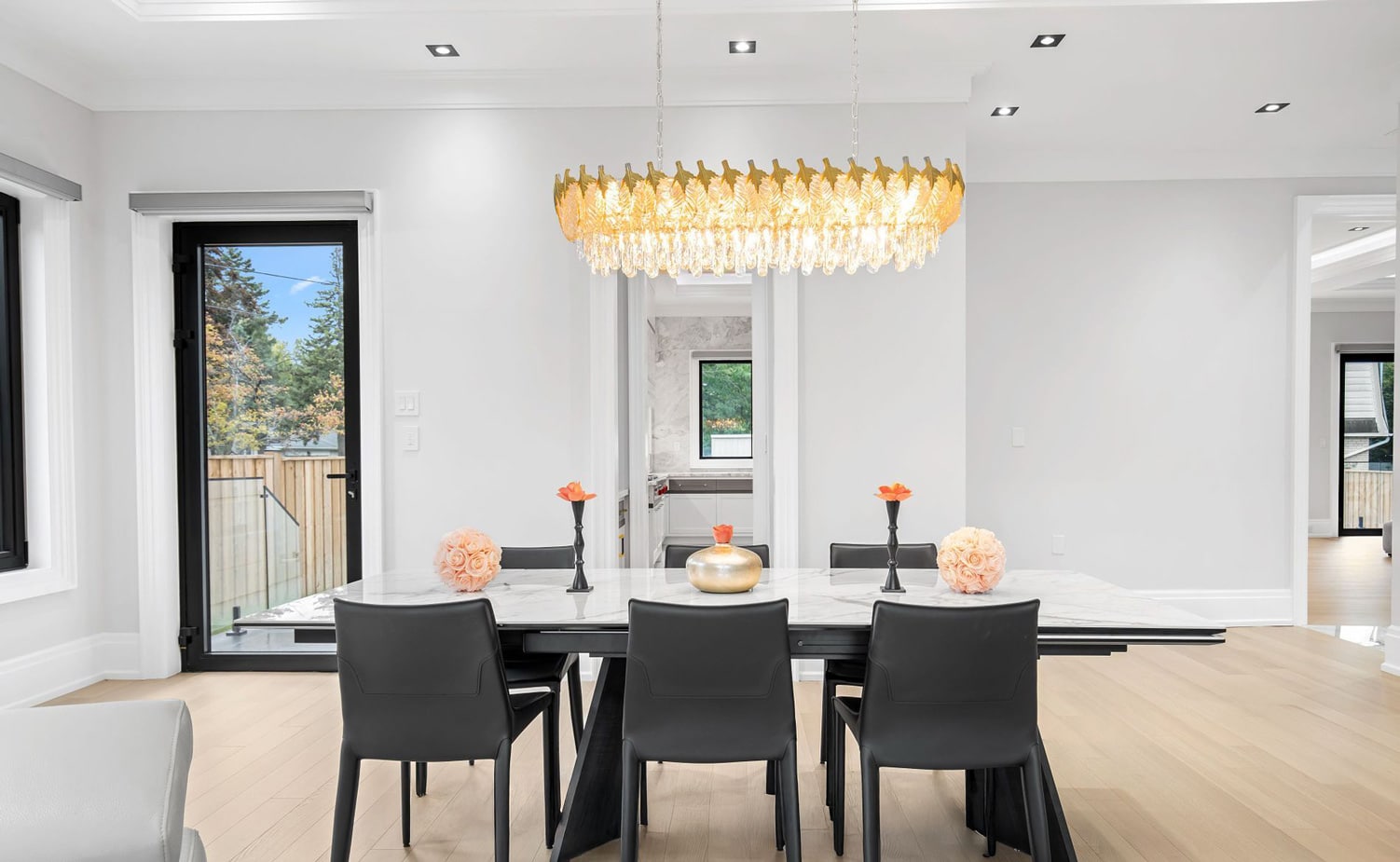 Open-concept main floor living and dining area