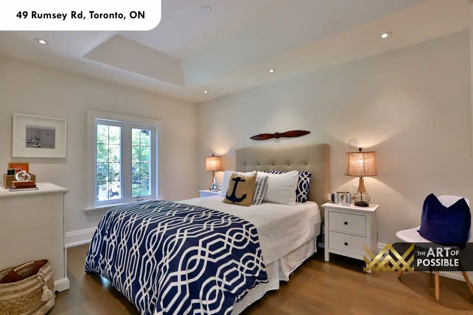 49 Rumsey Rd secondary bedroom tray ceiling casement windows hardwood floors