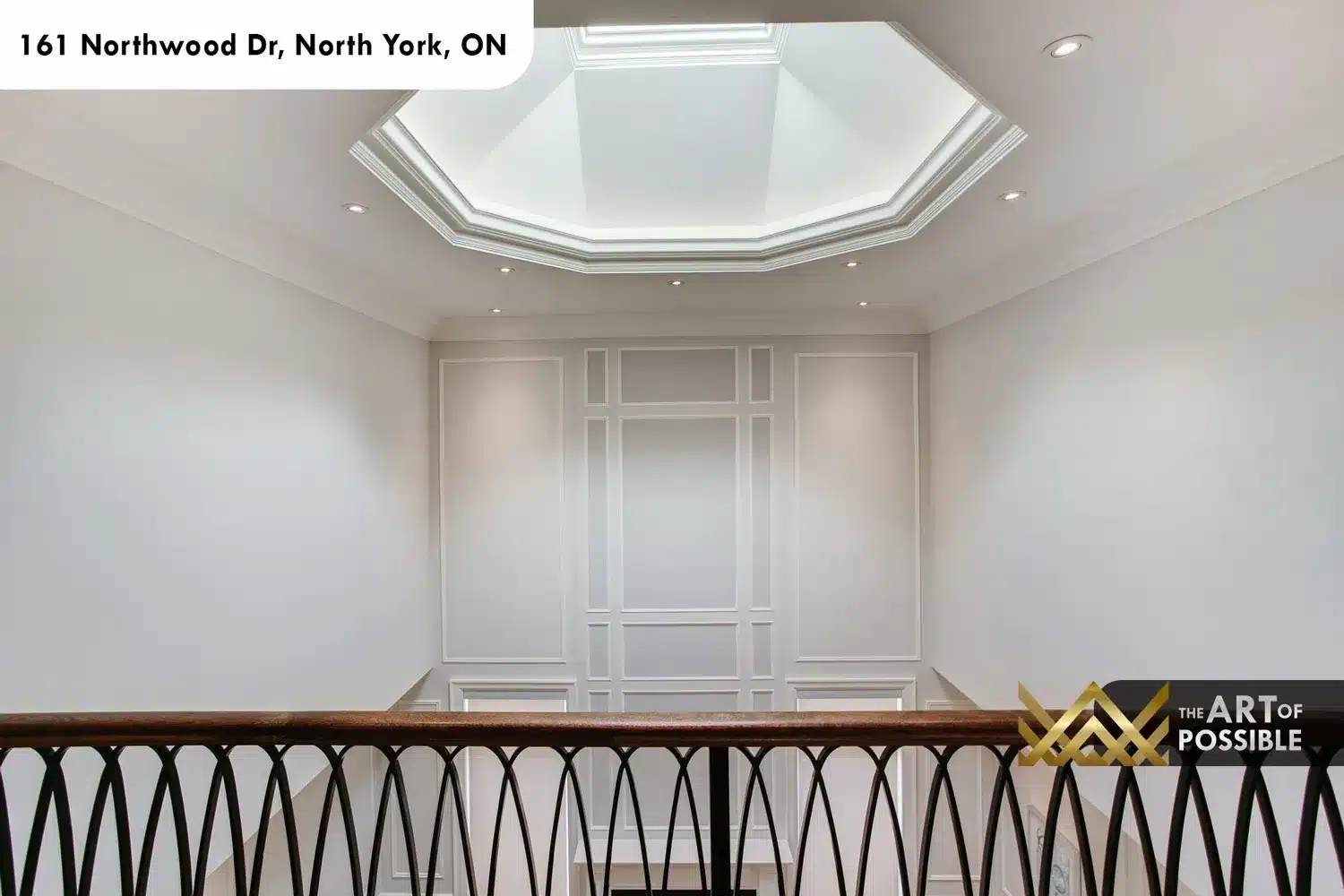 161 Northwood Dr North York octagonal skylight upper stair landing second floor overlook