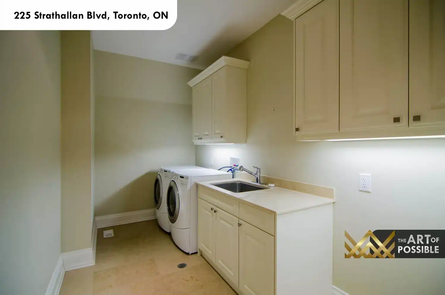 225 Strathallan Blvd Toronto - Upper floor laundry room with custom cabinetry
