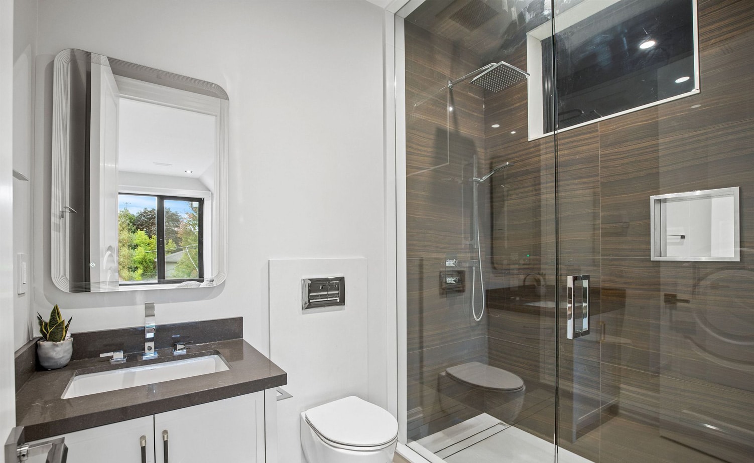 Lower level full-height finishes and egress windows