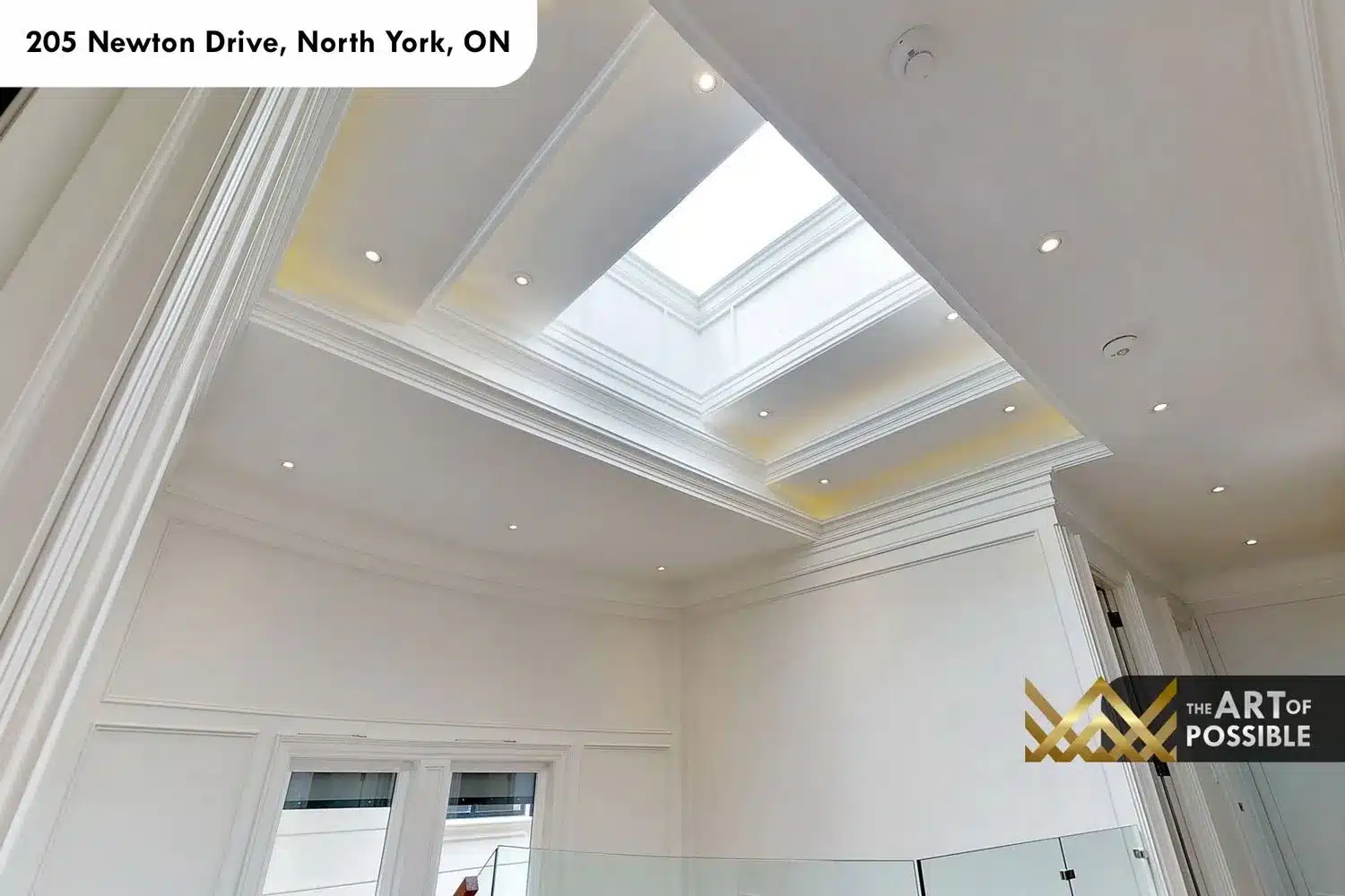 205 Newton Drive ornate plaster skylight above stair landing