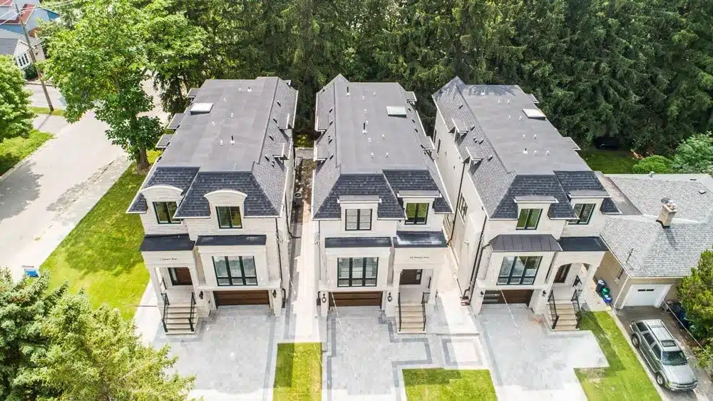 3B Stuart Ave, North York: White Stone Facade, Marble Waterfall Kitchen and a Skylit Glass-Railed Staircase with Home Elevator