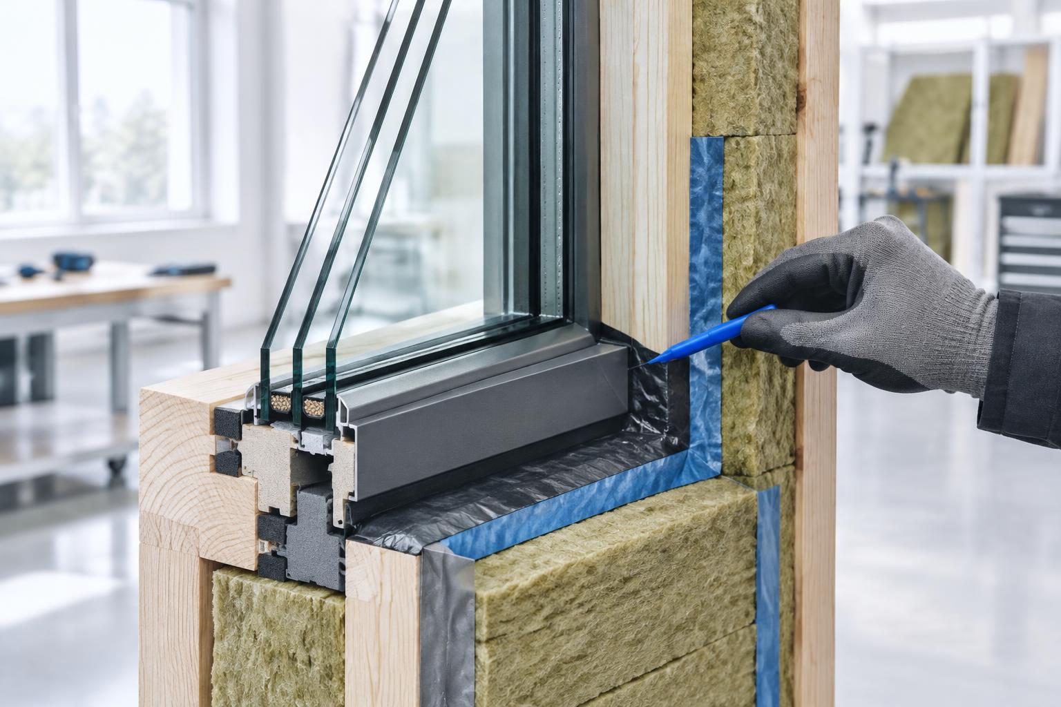 A high-performance wall assembly with continuous insulation, air barrier and triple-glazed window