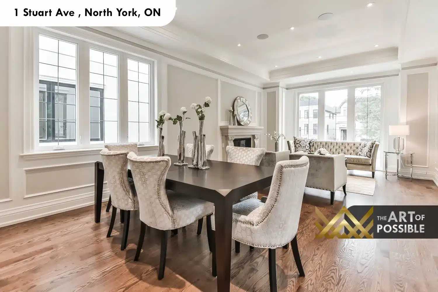 1 Stuart Ave dining room open plan living room