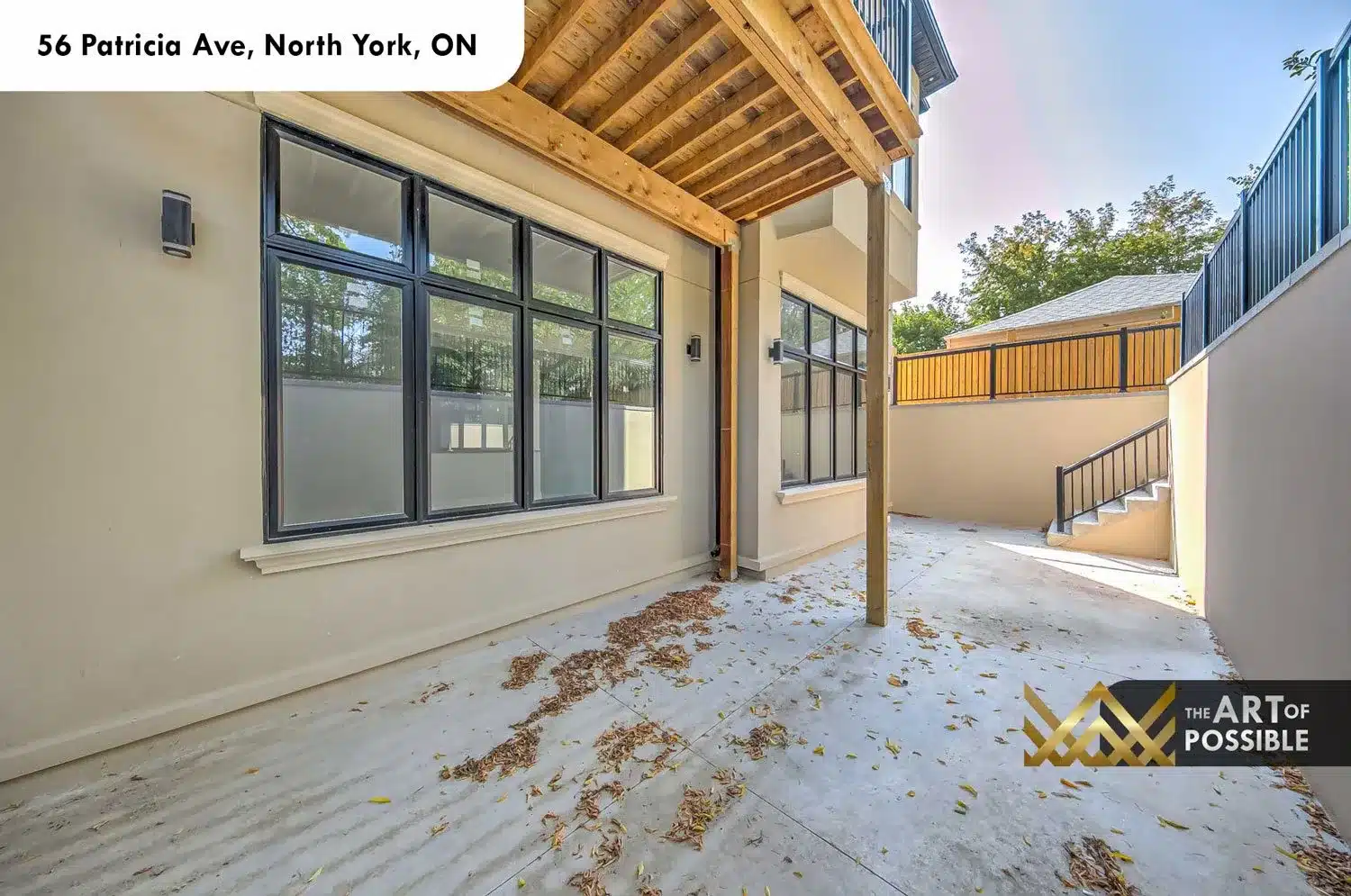 Rear patio and pergola at 56 Patricia Ave