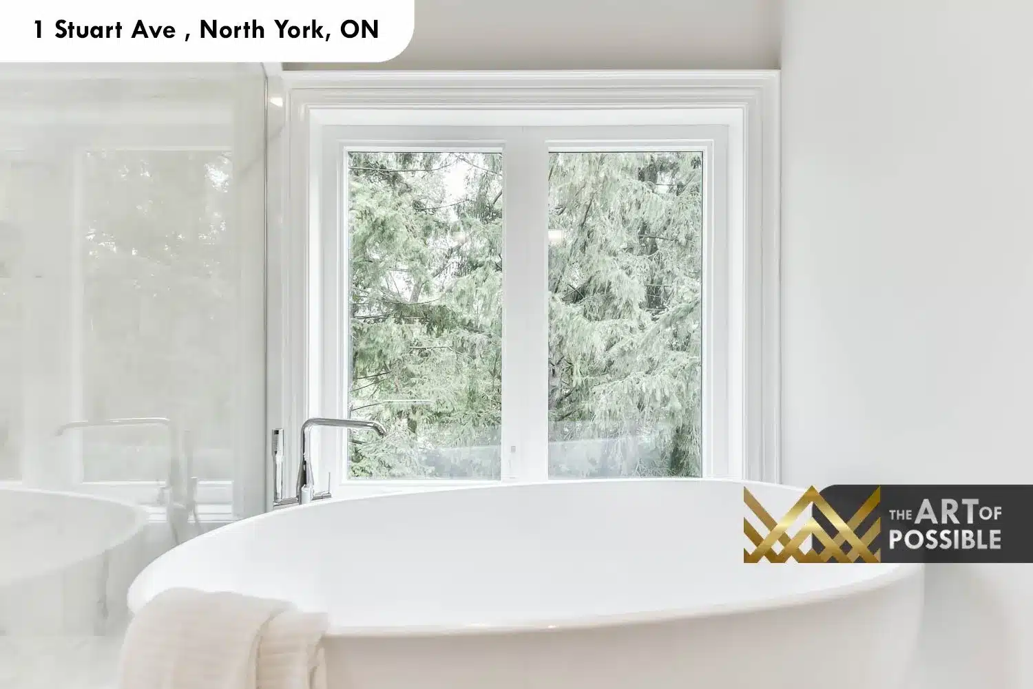 1 Stuart Ave primary ensuite freestanding soaker tub garden window