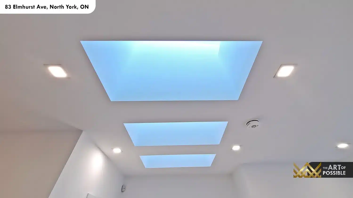 83 Elmhurst Ave North York upper hallway triple rectangular skylights