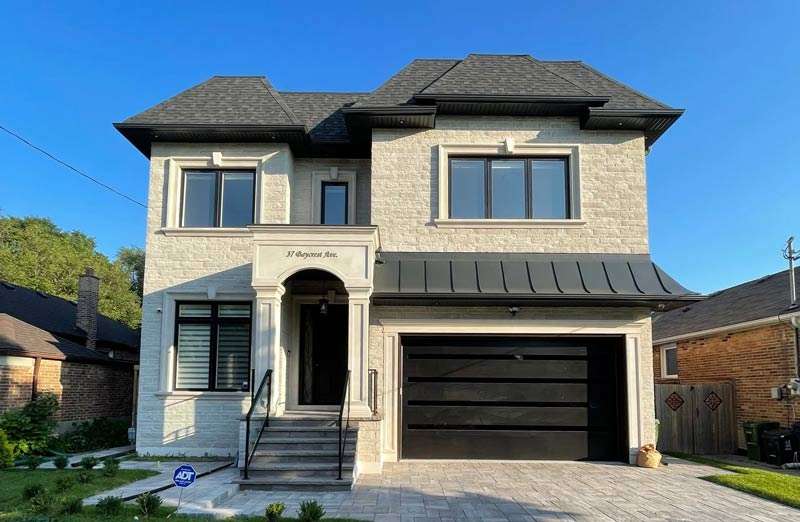 37 Baycrest Ave, North York: Cut Stone Facade, Octagonal Skylight Landing and a Chevron-Tile Ensuite in a Three-Storey Custom Build