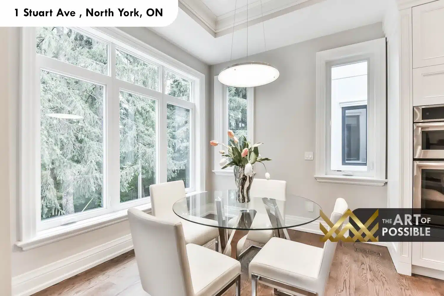 1 Stuart Ave kitchen breakfast nook bay window garden views