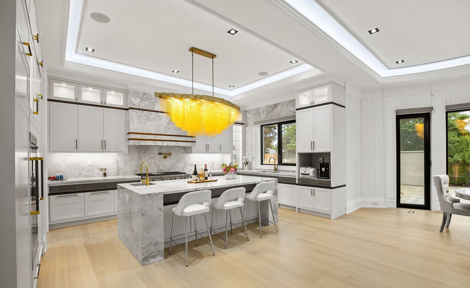 Dining area with floor-to-ceiling windows